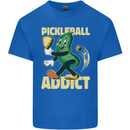 Pickleball Addict Mens Cotton T-Shirt Tee Top Royal Blue
