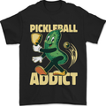 Pickleball Addict Mens T-Shirt 100% Cotton Black