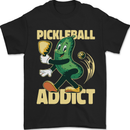Pickleball Addict Mens T-Shirt 100% Cotton Black