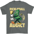 Pickleball Addict Mens T-Shirt 100% Cotton Charcoal