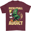 Pickleball Addict Mens T-Shirt 100% Cotton Maroon