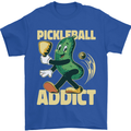 Pickleball Addict Mens T-Shirt 100% Cotton Royal Blue