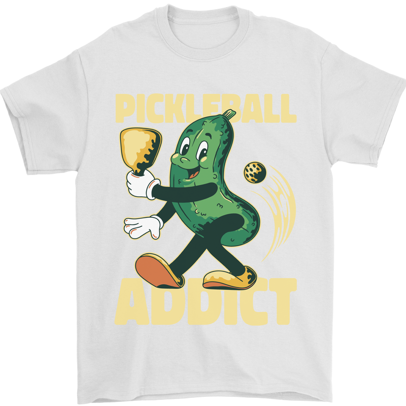 Pickleball Addict Mens T-Shirt 100% Cotton White