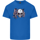 Pigtail Punk Rock Girl Skull Kids T-Shirt Childrens Royal Blue