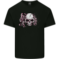 Pigtail Punk Rock Girl Skull Mens Cotton T-Shirt Tee Top Black
