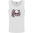 Pigtail Punk Rock Girl Skull Mens Vest Tank Top White