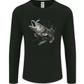 Pike Fish on a Line Fishing Fisherman Mens Long Sleeve T-Shirt Black