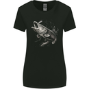 Pike Fish on a Line Fishing Fisherman Womens Wider Cut T-Shirt Black
