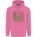 Pilates My Happy Hour Funny Yoga Sloth Childrens Kids Hoodie Azalea