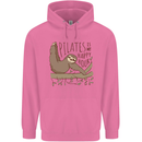 Pilates My Happy Hour Funny Yoga Sloth Childrens Kids Hoodie Azalea