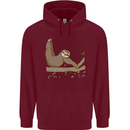 Pilates My Happy Hour Funny Yoga Sloth Childrens Kids Hoodie Maroon