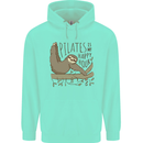Pilates My Happy Hour Funny Yoga Sloth Childrens Kids Hoodie Peppermint