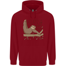 Pilates My Happy Hour Funny Yoga Sloth Childrens Kids Hoodie Red