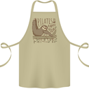 Pilates My Happy Hour Funny Yoga Sloth Cotton Apron 100% Organic Khaki