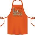 Pilates My Happy Hour Funny Yoga Sloth Cotton Apron 100% Organic Orange