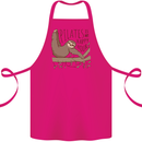 Pilates My Happy Hour Funny Yoga Sloth Cotton Apron 100% Organic Pink