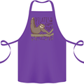 Pilates My Happy Hour Funny Yoga Sloth Cotton Apron 100% Organic Purple