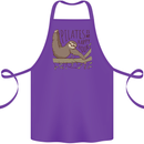 Pilates My Happy Hour Funny Yoga Sloth Cotton Apron 100% Organic Purple