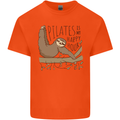 Pilates My Happy Hour Funny Yoga Sloth Kids T-Shirt Childrens Orange