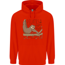 Pilates My Happy Hour Funny Yoga Sloth Mens 80% Cotton Hoodie Bright Red