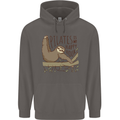 Pilates My Happy Hour Funny Yoga Sloth Mens 80% Cotton Hoodie Charcoal