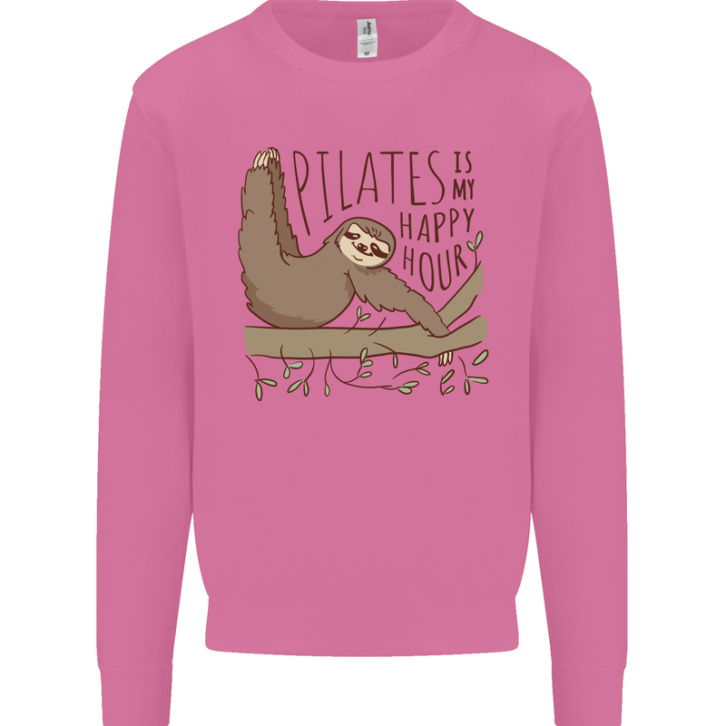 Pilates My Happy Hour Funny Yoga Sloth Mens Sweatshirt Jumper Azalea
