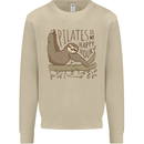 Pilates My Happy Hour Funny Yoga Sloth Mens Sweatshirt Jumper Sand