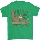 Pilates My Happy Hour Funny Yoga Sloth Mens T-Shirt 100% Cotton Irish Green