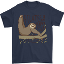 Pilates My Happy Hour Funny Yoga Sloth Mens T-Shirt 100% Cotton Navy Blue