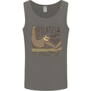 Pilates My Happy Hour Funny Yoga Sloth Mens Vest Tank Top Charcoal