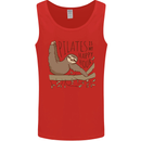Pilates My Happy Hour Funny Yoga Sloth Mens Vest Tank Top Red