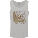 Pilates My Happy Hour Funny Yoga Sloth Mens Vest Tank Top Sports Grey