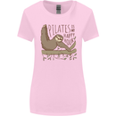 Pilates My Happy Hour Funny Yoga Sloth Womens Wider Cut T-Shirt Light Pink