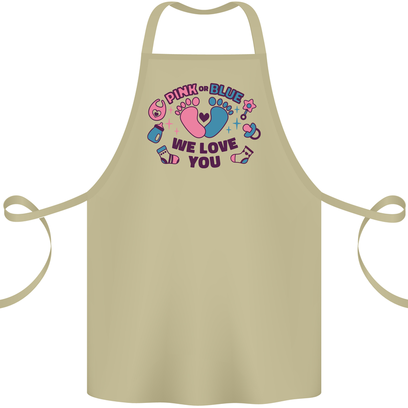 Pink or Blue New Baby Pregnancy Pregnant Cotton Apron 100% Organic Khaki