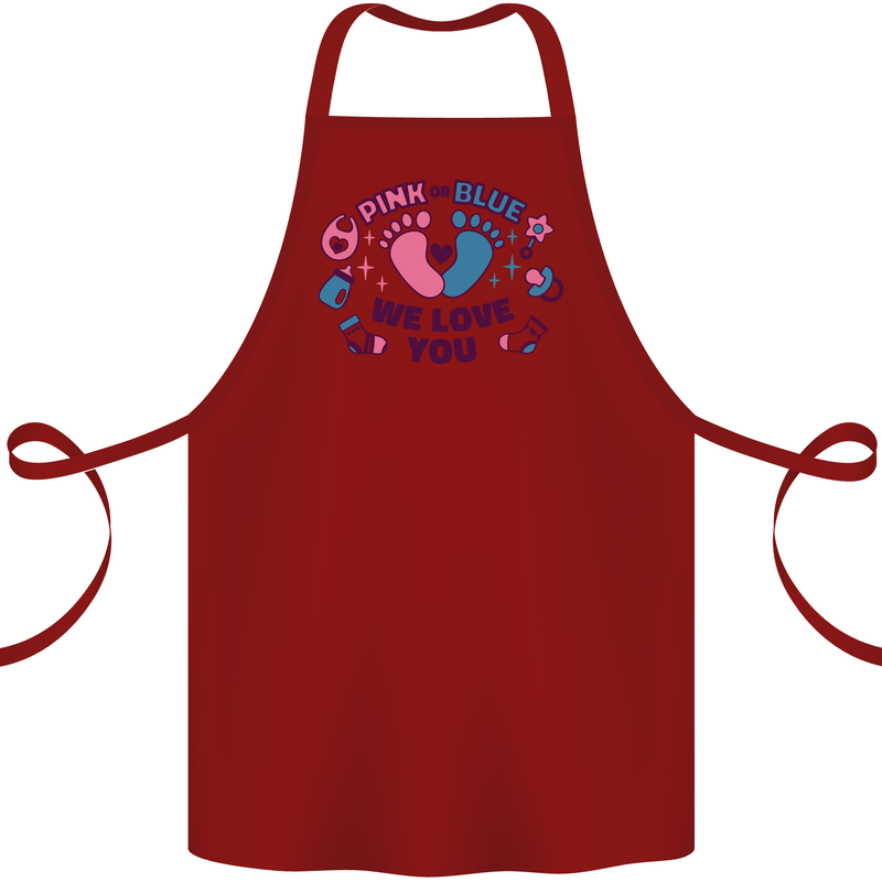 Pink or Blue New Baby Pregnancy Pregnant Cotton Apron 100% Organic Maroon