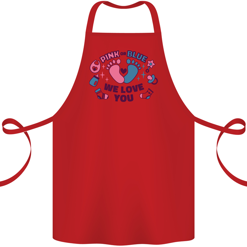 Pink or Blue New Baby Pregnancy Pregnant Cotton Apron 100% Organic Red