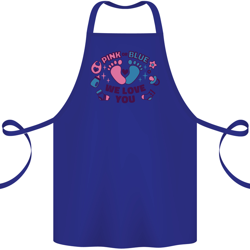 Pink or Blue New Baby Pregnancy Pregnant Cotton Apron 100% Organic Royal Blue