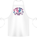 Pink or Blue New Baby Pregnancy Pregnant Cotton Apron 100% Organic White