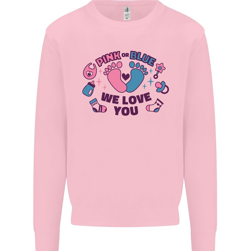 Pink or Blue New Baby Pregnancy Pregnant Kids Sweatshirt Jumper Light Pink