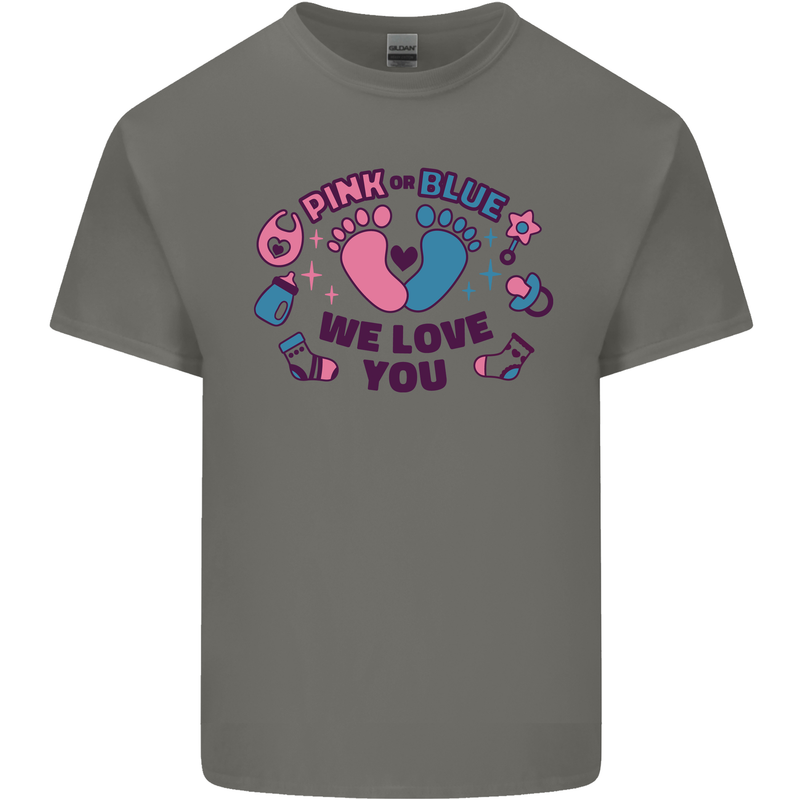 Pink or Blue New Baby Pregnancy Pregnant Kids T-Shirt Childrens Charcoal