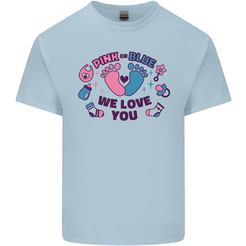 Pink or Blue New Baby Pregnancy Pregnant Kids T-Shirt Childrens Light Blue