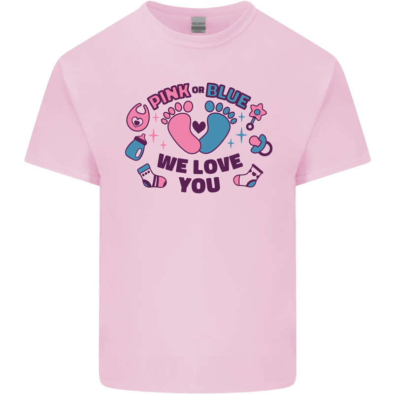 Pink or Blue New Baby Pregnancy Pregnant Kids T-Shirt Childrens Light Pink