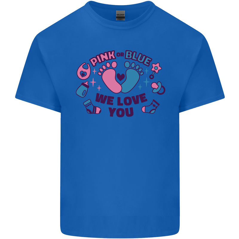Pink or Blue New Baby Pregnancy Pregnant Kids T-Shirt Childrens Royal Blue