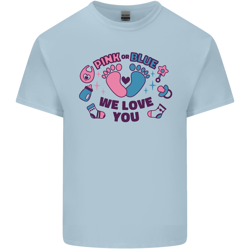 Pink or Blue New Baby Pregnancy Pregnant Mens Cotton T-Shirt Tee Top Light Blue