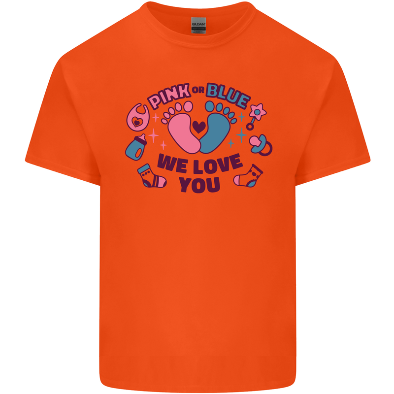 Pink or Blue New Baby Pregnancy Pregnant Mens Cotton T-Shirt Tee Top Orange