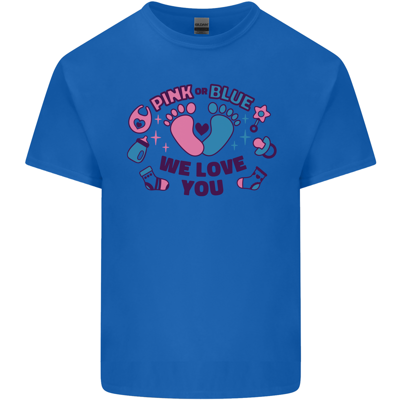 Pink or Blue New Baby Pregnancy Pregnant Mens Cotton T-Shirt Tee Top Royal Blue