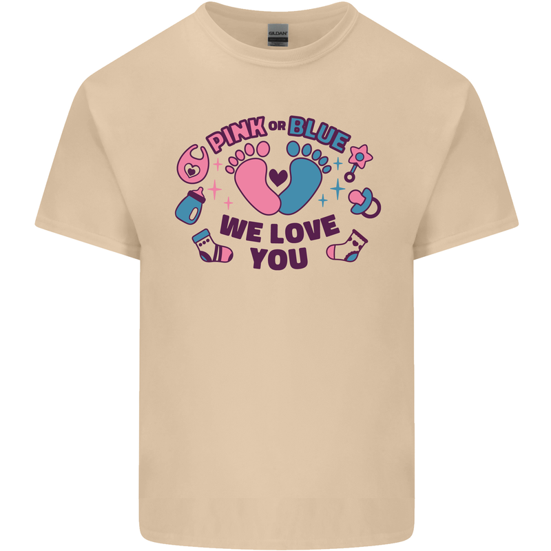 Pink or Blue New Baby Pregnancy Pregnant Mens Cotton T-Shirt Tee Top Sand