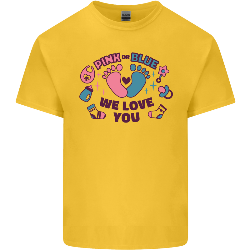 Pink or Blue New Baby Pregnancy Pregnant Mens Cotton T-Shirt Tee Top Yellow
