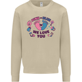 Pink or Blue New Baby Pregnancy Pregnant Mens Sweatshirt Jumper Sand