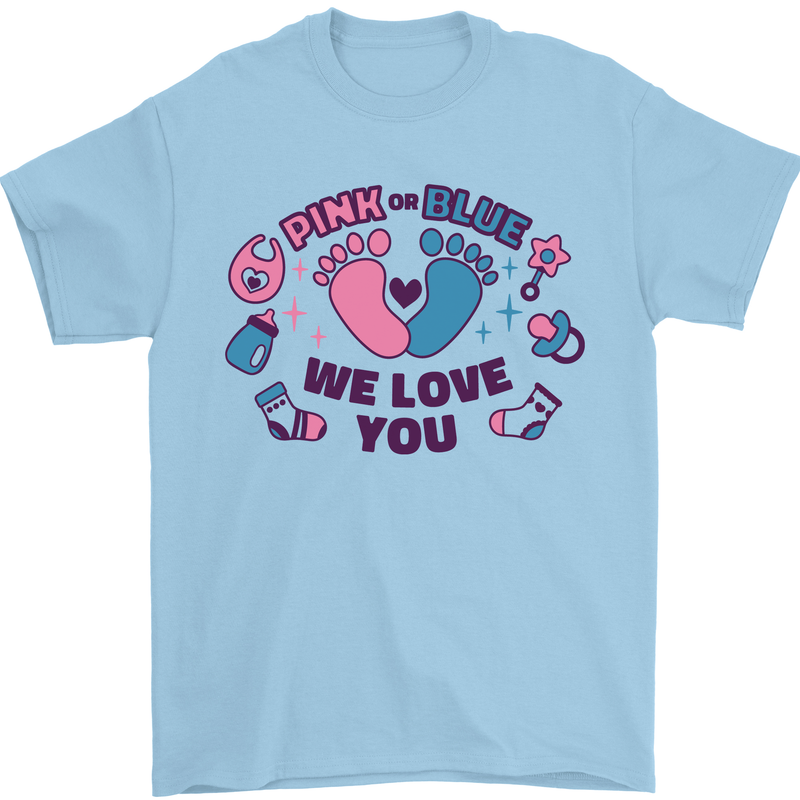 Pink or Blue New Baby Pregnancy Pregnant Mens T-Shirt 100% Cotton Light Blue